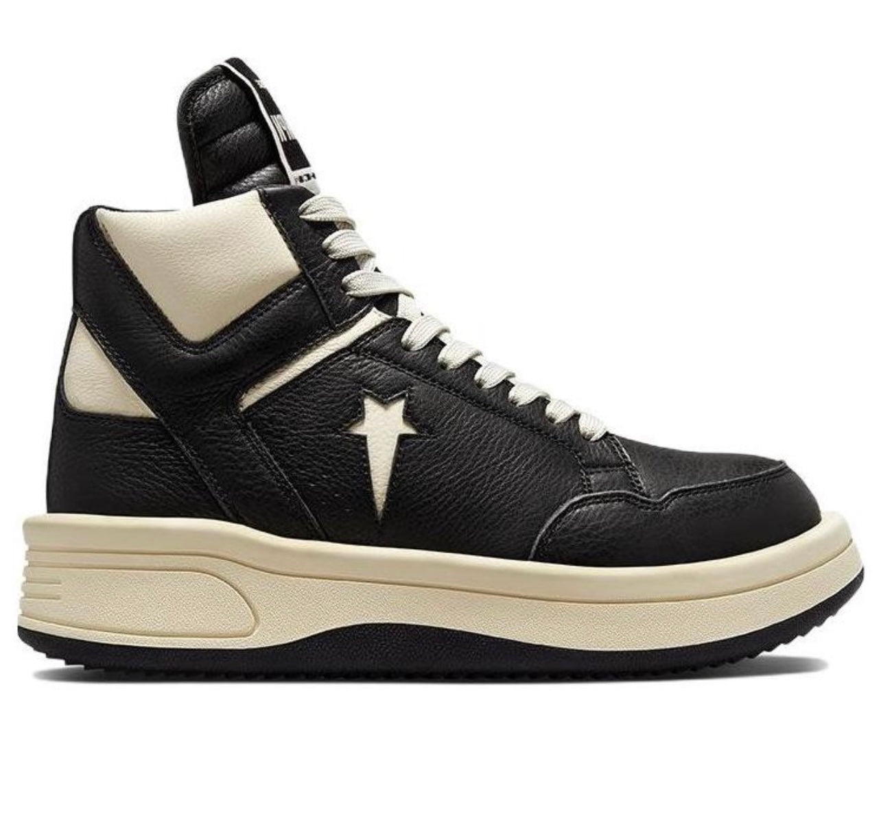 Rick Owens X Drkshdw  TURBOWPN Mid 'Black Cloud Cream' (USED)
