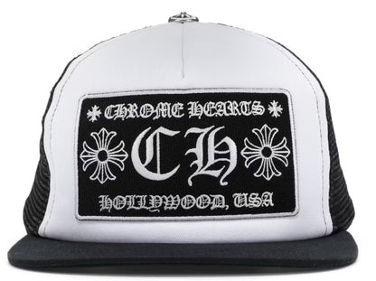 Chrome Hearts CH Hollywood Trucker Hat Black/White
