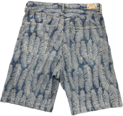 Kapital Indigo 12oz Magpie Feather Denim Shorts