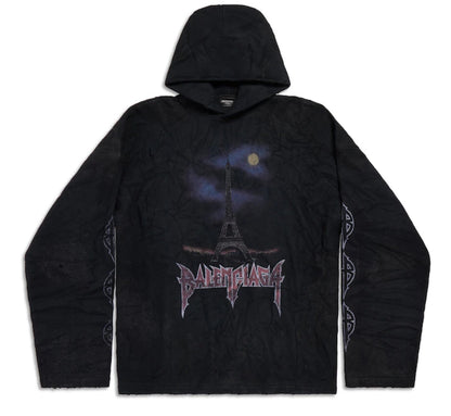 Balenciaga Paris Moon Crinkled Hoodie