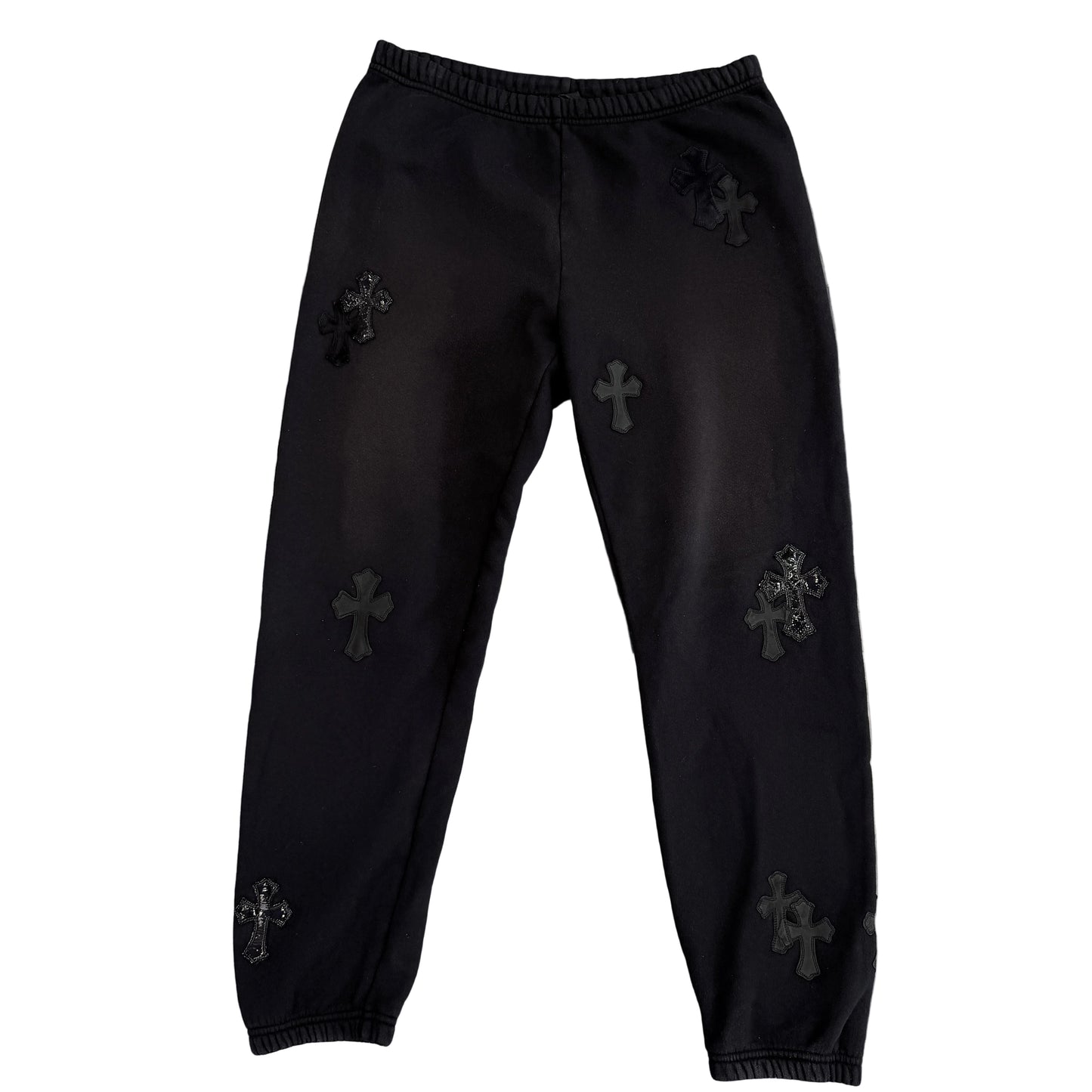 Chrome Hearts Black Cross Patch Sweatpants