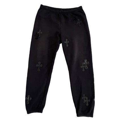 Chrome Hearts Black Cross Patch Sweatpants