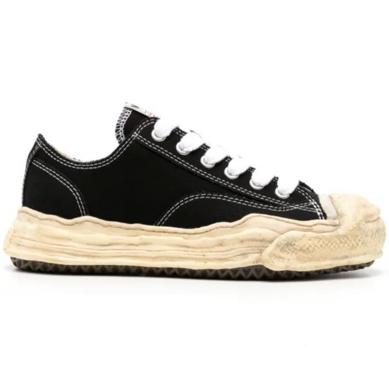 MMY HANK garment dyed canvas Low-Top sneaker (Black)