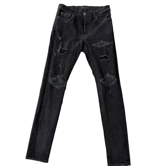 AMIRI Black On Black Knee Patch MX1 Denim