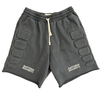 Satoshi Nakamoto Black Padded Sweat Shorts Black