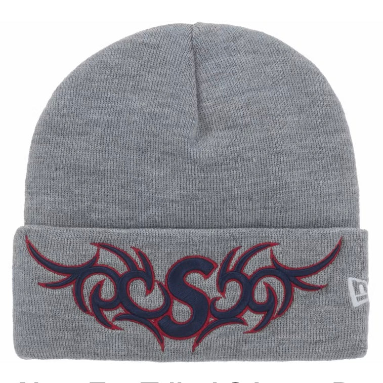 Supreme New Era Tribal S Logo Beanie Heather Grey