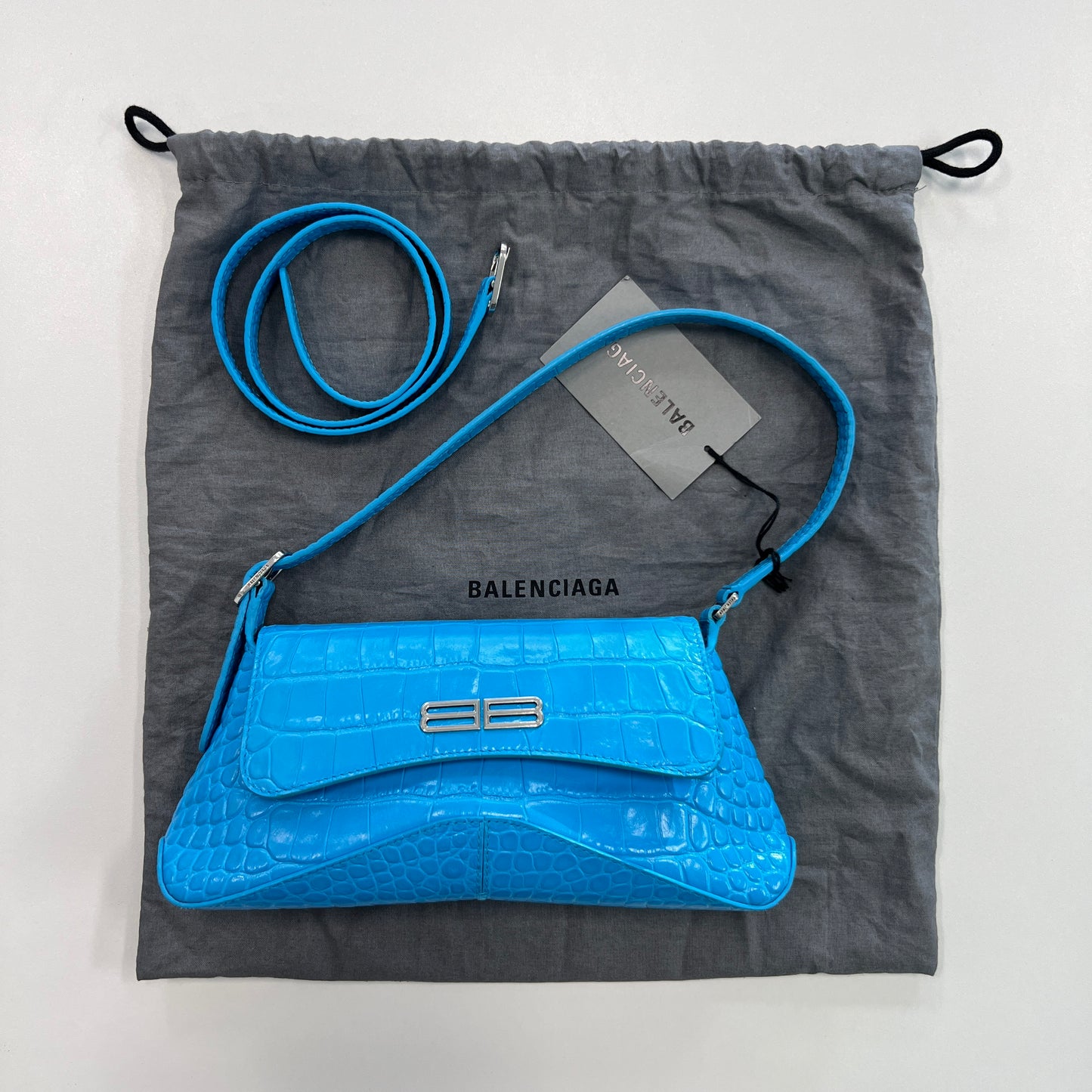 Balenciaga Small XX Flap Stretch Bag Cyan