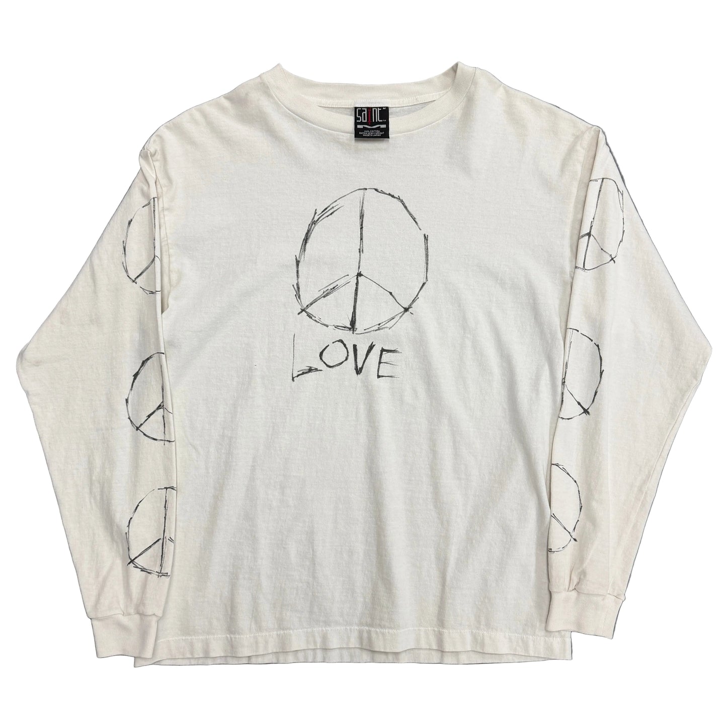 Saint Mxxxxxx Peace & Love Long-sleeve Tee Cream