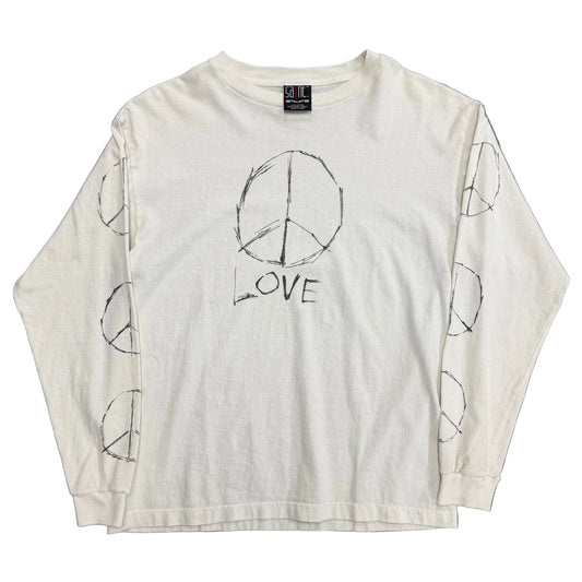Saint Mxxxxxx Peace & Love Long-sleeve Tee Cream