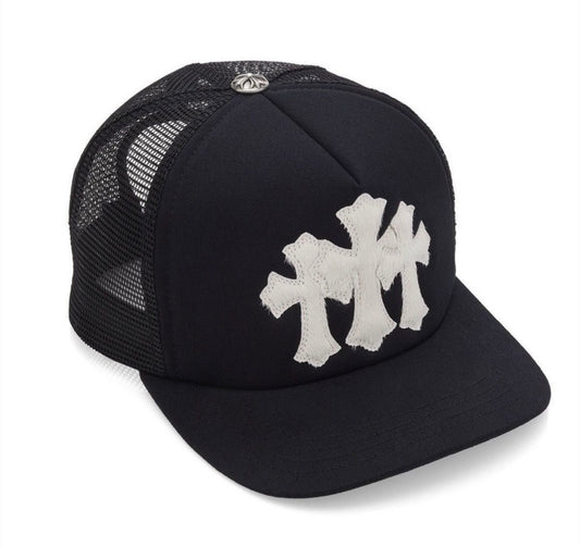 Chrome Hearts Cemetery Pony Hair Trucker Hat
Black