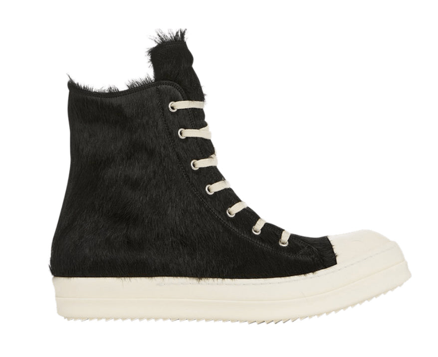 Rick Owens Lido Sneakers 'Black
Cow Fur'