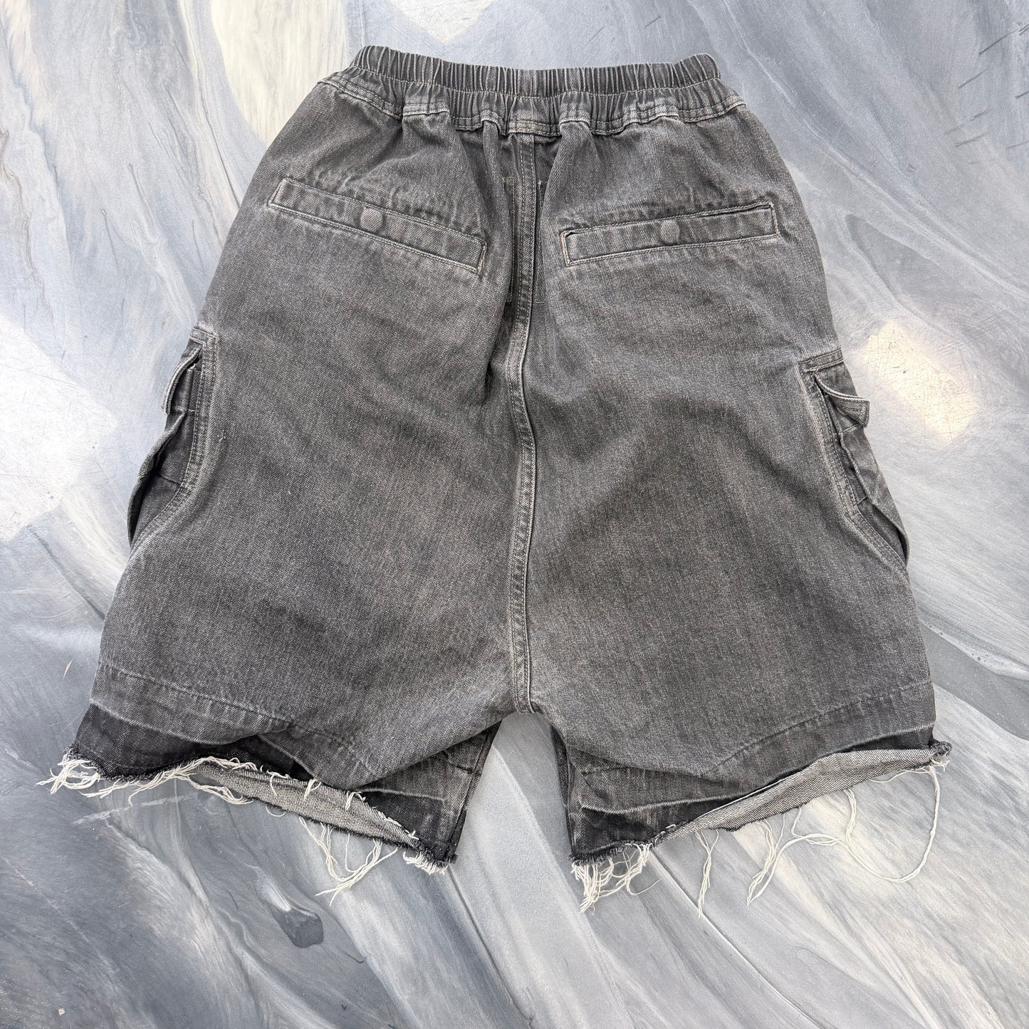 Rick Owen Cargo Bela Short Black Denim
