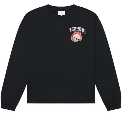 RHUDE 92 Rally Long-sleeve T-shirt In Black