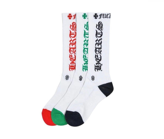 CHROME HEARTS VERTICAL LOGO SINGLE PAIR SOCKs