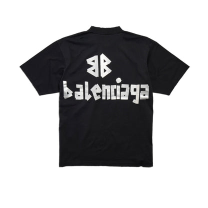 Balenciaga Metallic Tape Tee black