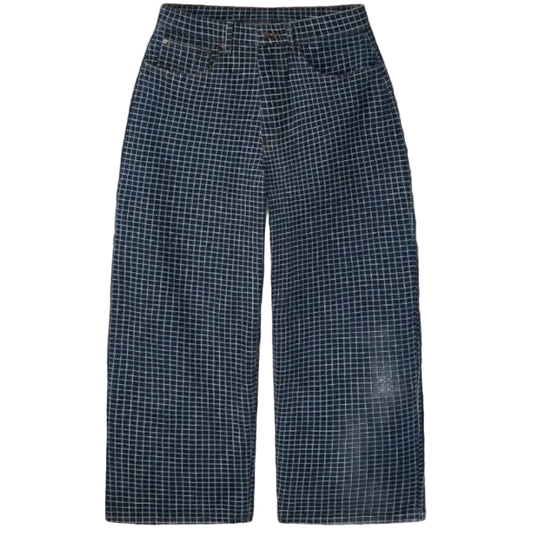 Gv Gallery Blue Baggy Plaid Denim