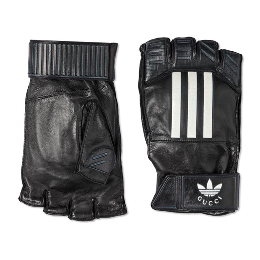 Gucci X Adidas Black Leather Gloves