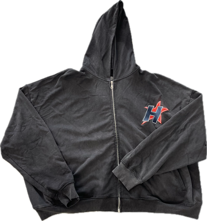 HMDD H Star Black Zip Up Hoodie