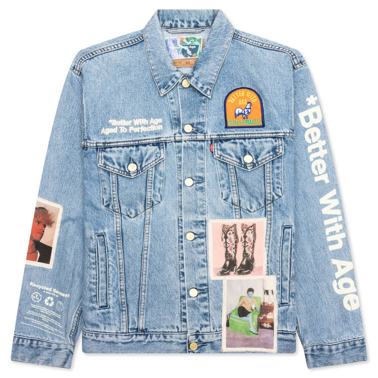 Better With Age Portrait Denim Jacket Multi Patch