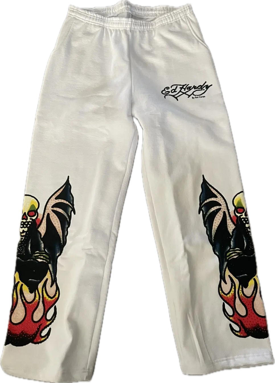 Ed Hardy x Ken Karson Chaos White Sweatpants