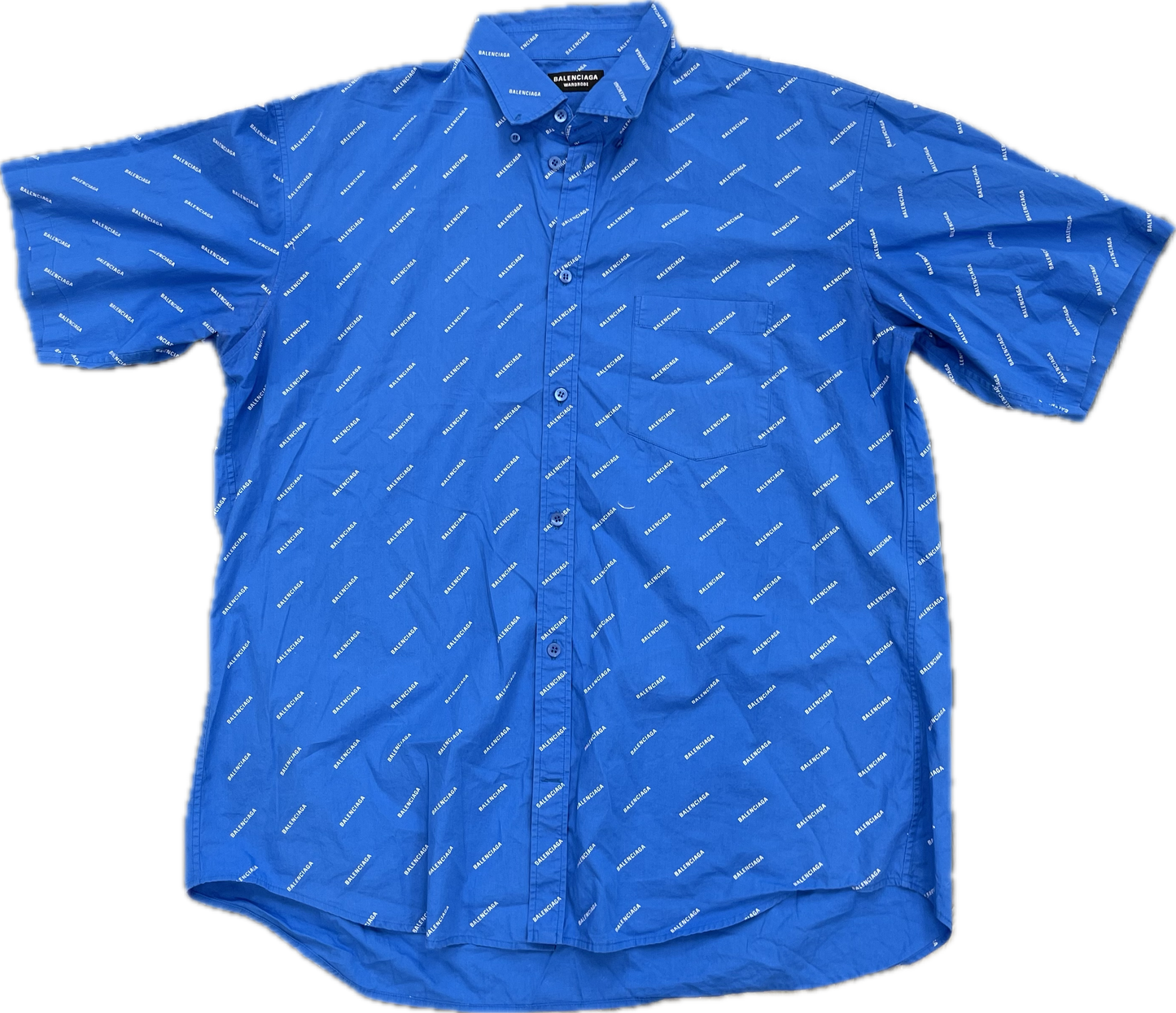 Balenciaga All-Over Button Up Blue