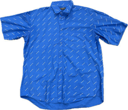 Balenciaga All-Over Button Up Blue (STEAL)(1 Year Anniversary)