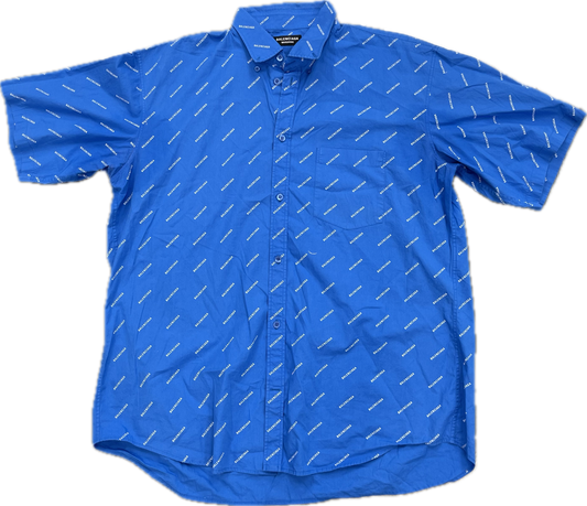 Balenciaga All-Over Button Up Blue