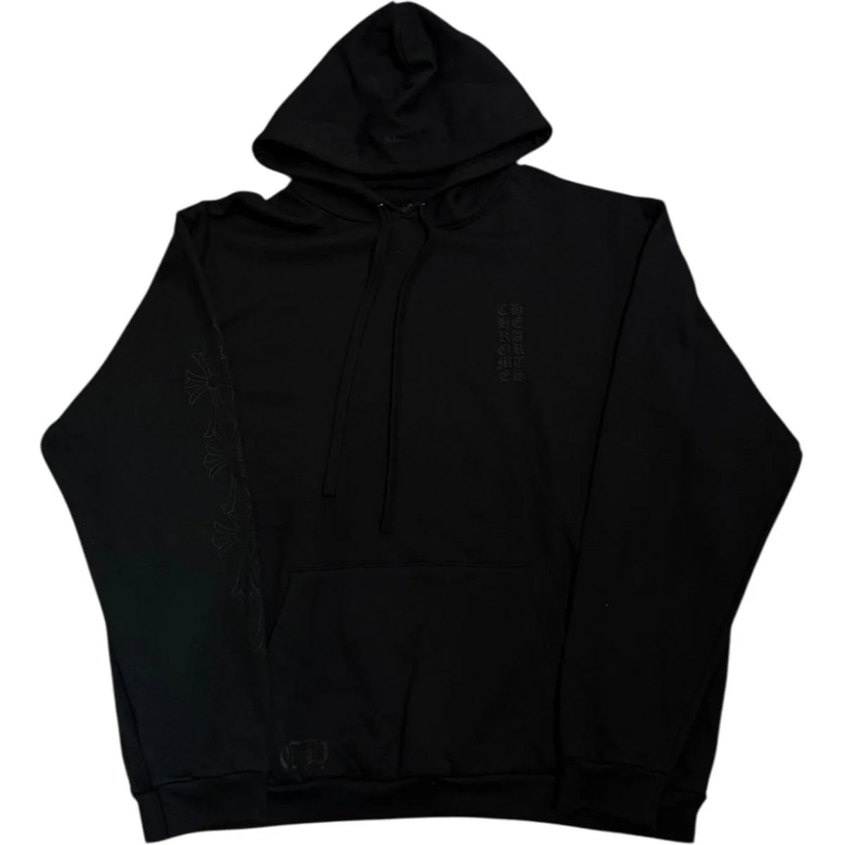 Chrome Hearts Miami Exclusive Cemetery Vertical Logo Hoodie Black