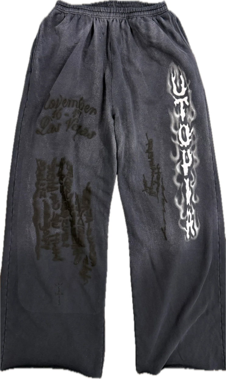 Travis Scott Utopia Vegas Sweatpants Black