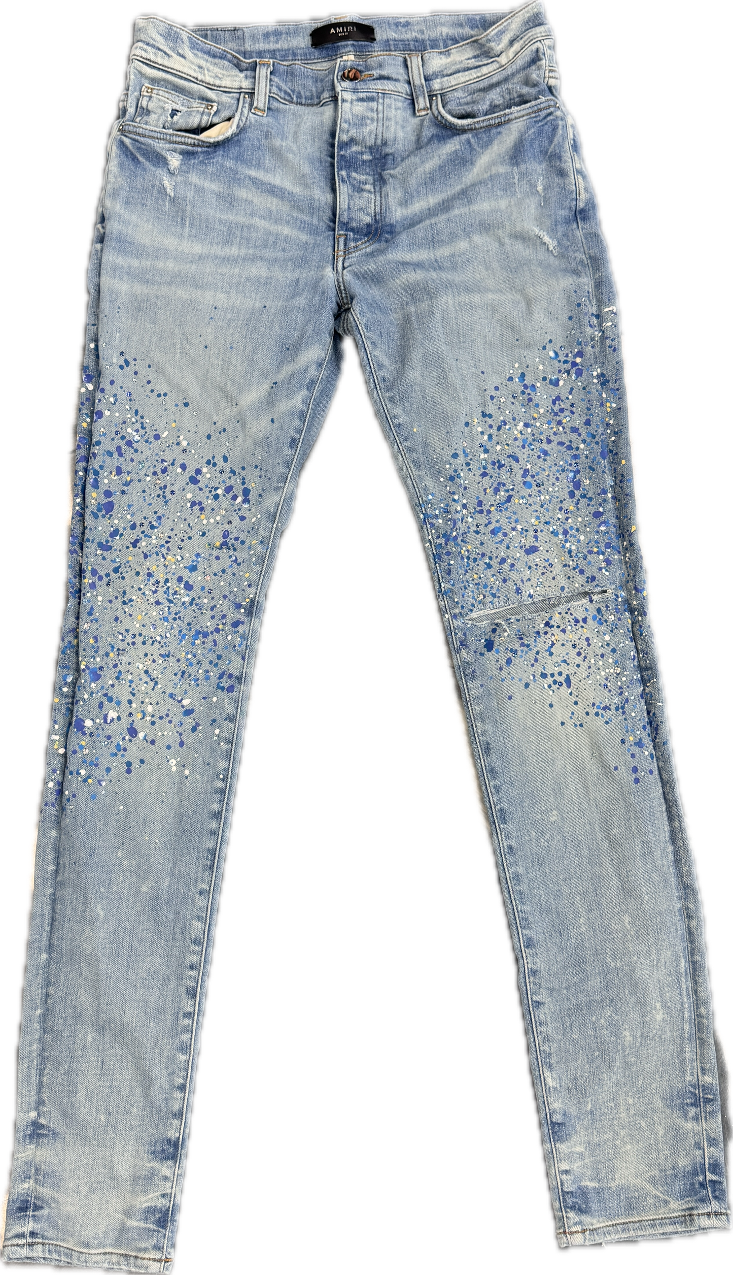 AMIRI BEADED PAINT DENIM