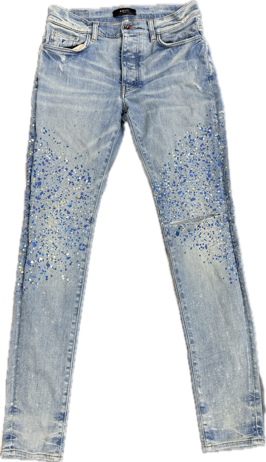 AMIRI BEADED PAINT DENIM