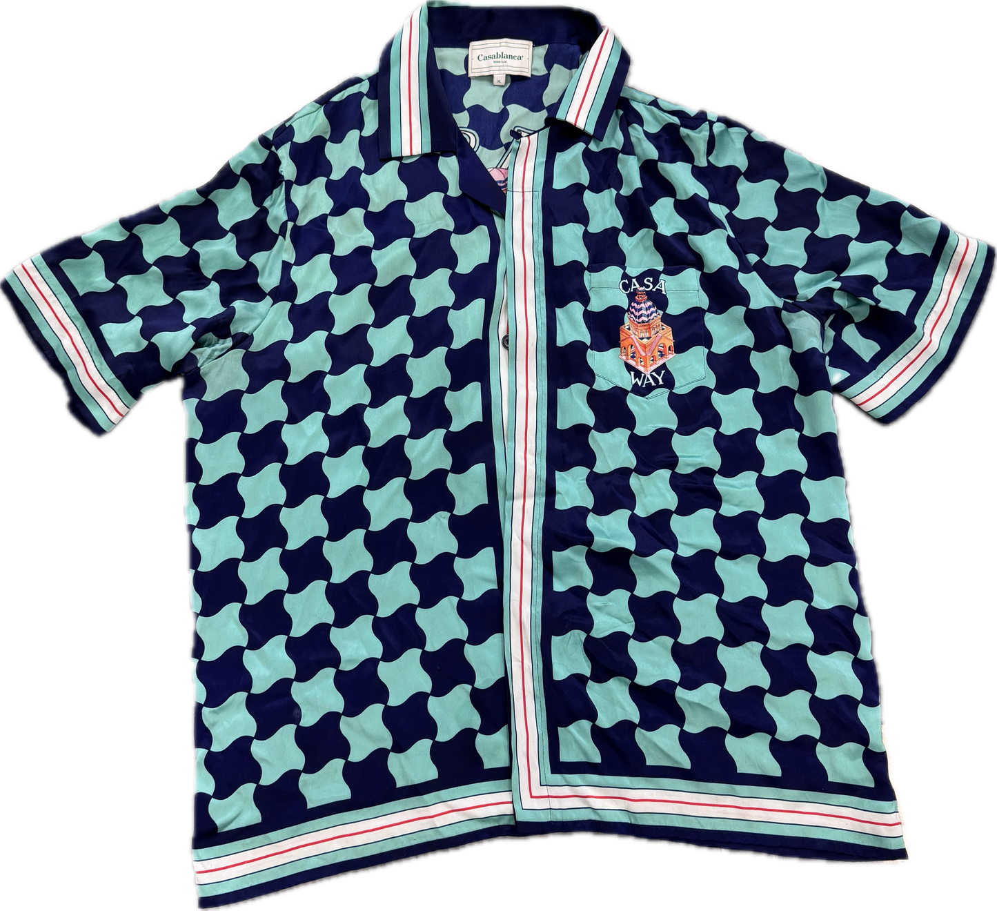 Casa Blanca Blue Checkerboard Button Up