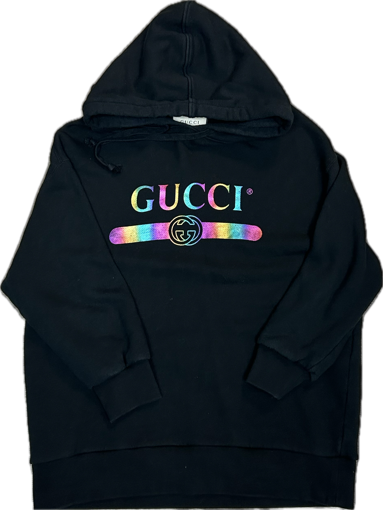 Gucci holographic Logo Hoodie Black