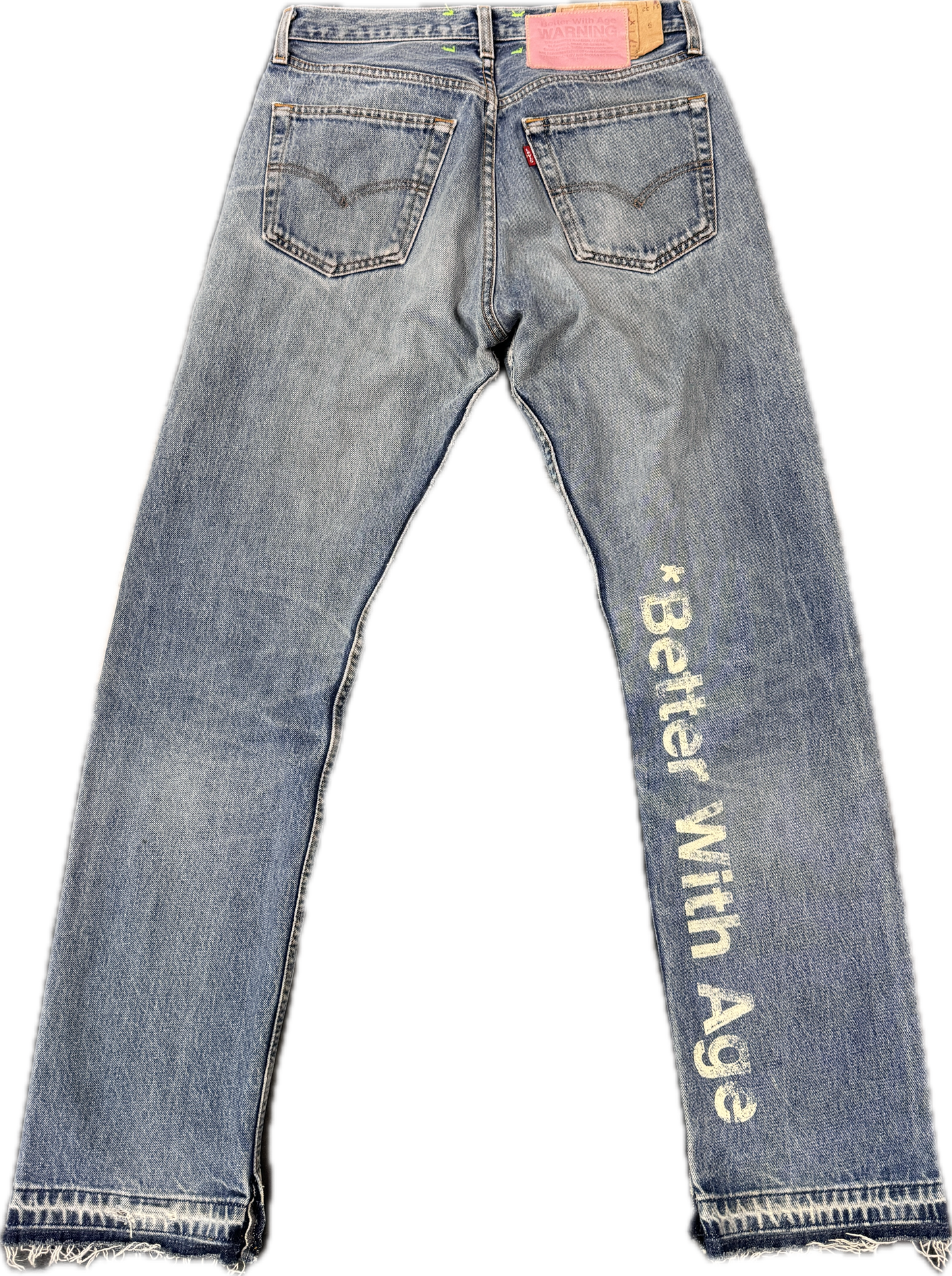 Better with age spell out denim