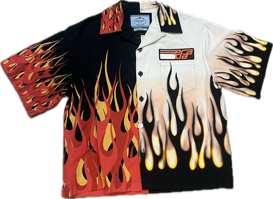 Prada Flame Double Match Button Up