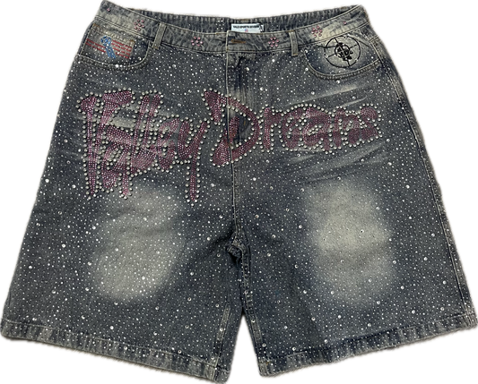 Vale Valley Dreams Crystal Denim Jorts
