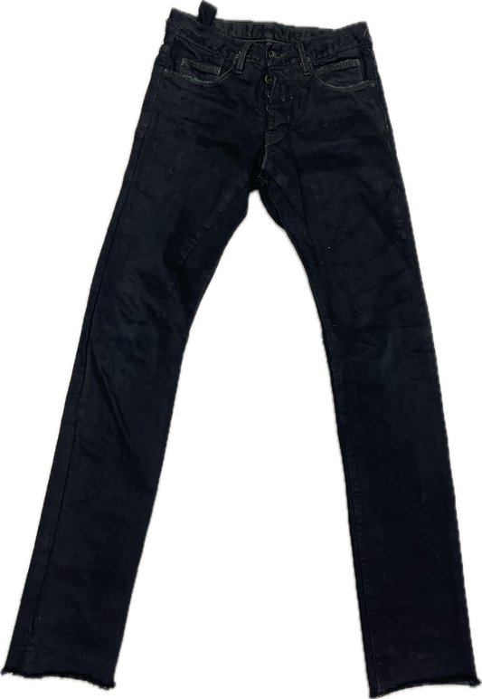 Rick Owens Black Waxed Denim