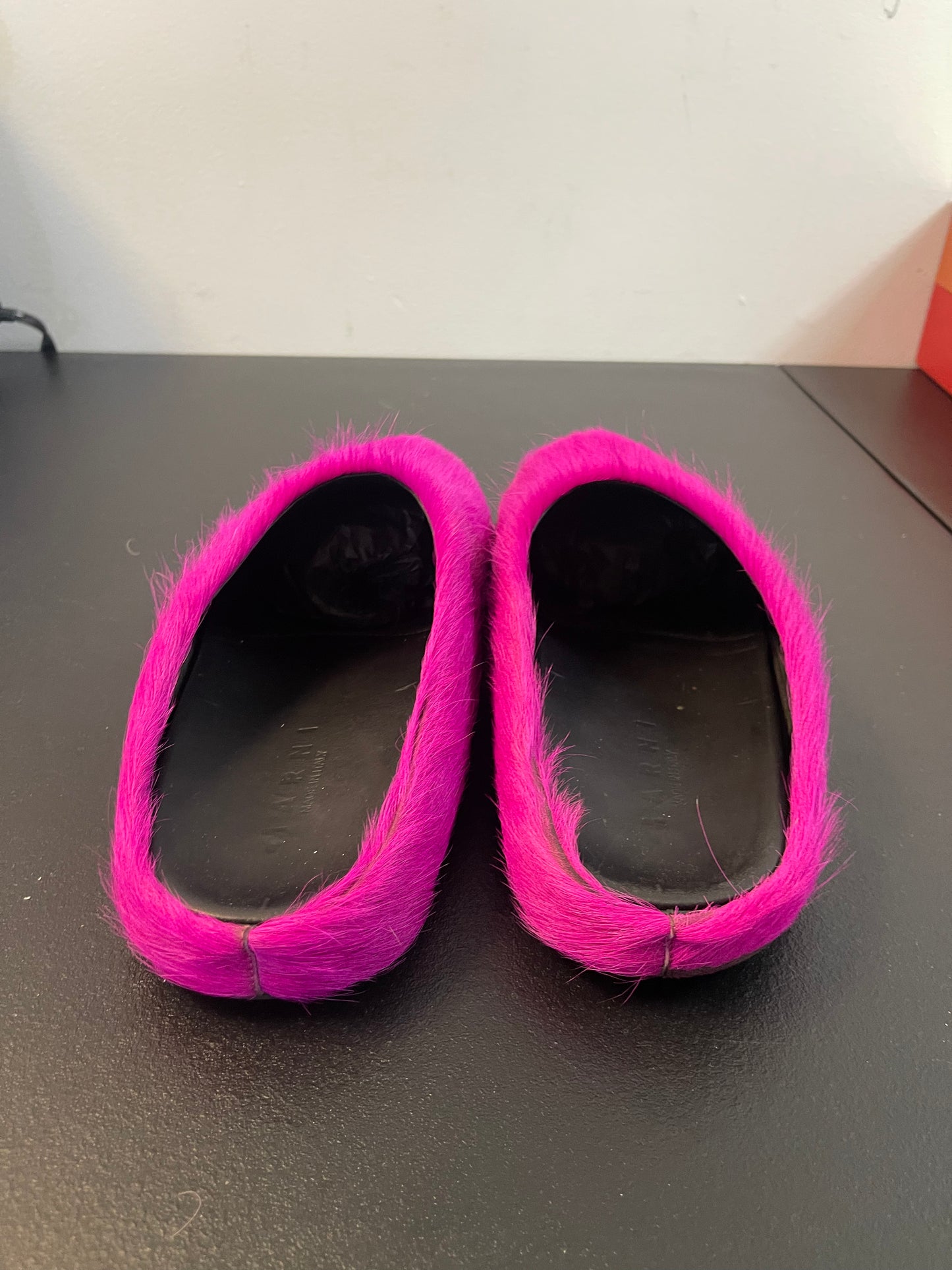 Marni Fur Mules Pink (USED)