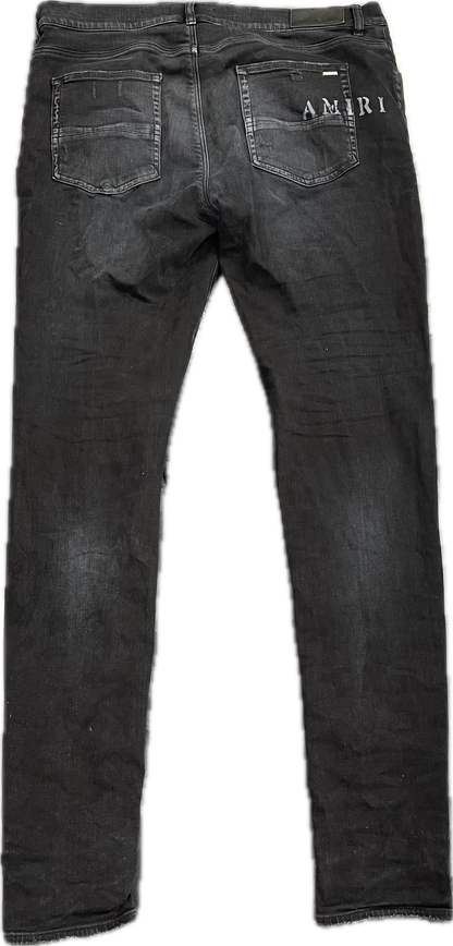 Amiri Hibiscus Stencil Jean 'Black'