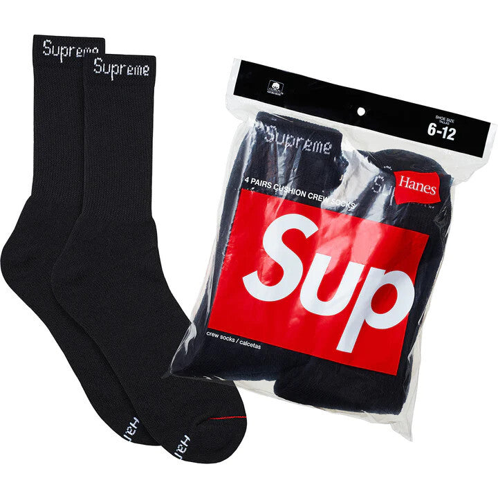 Supreme Hanes Crew Socks Black (1 Pair)