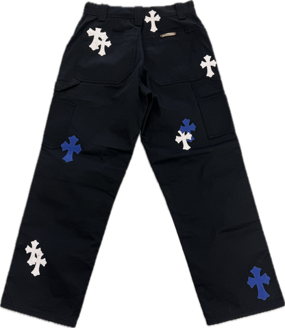 Chrome hearts Chino Pants with Blue & White Crosses