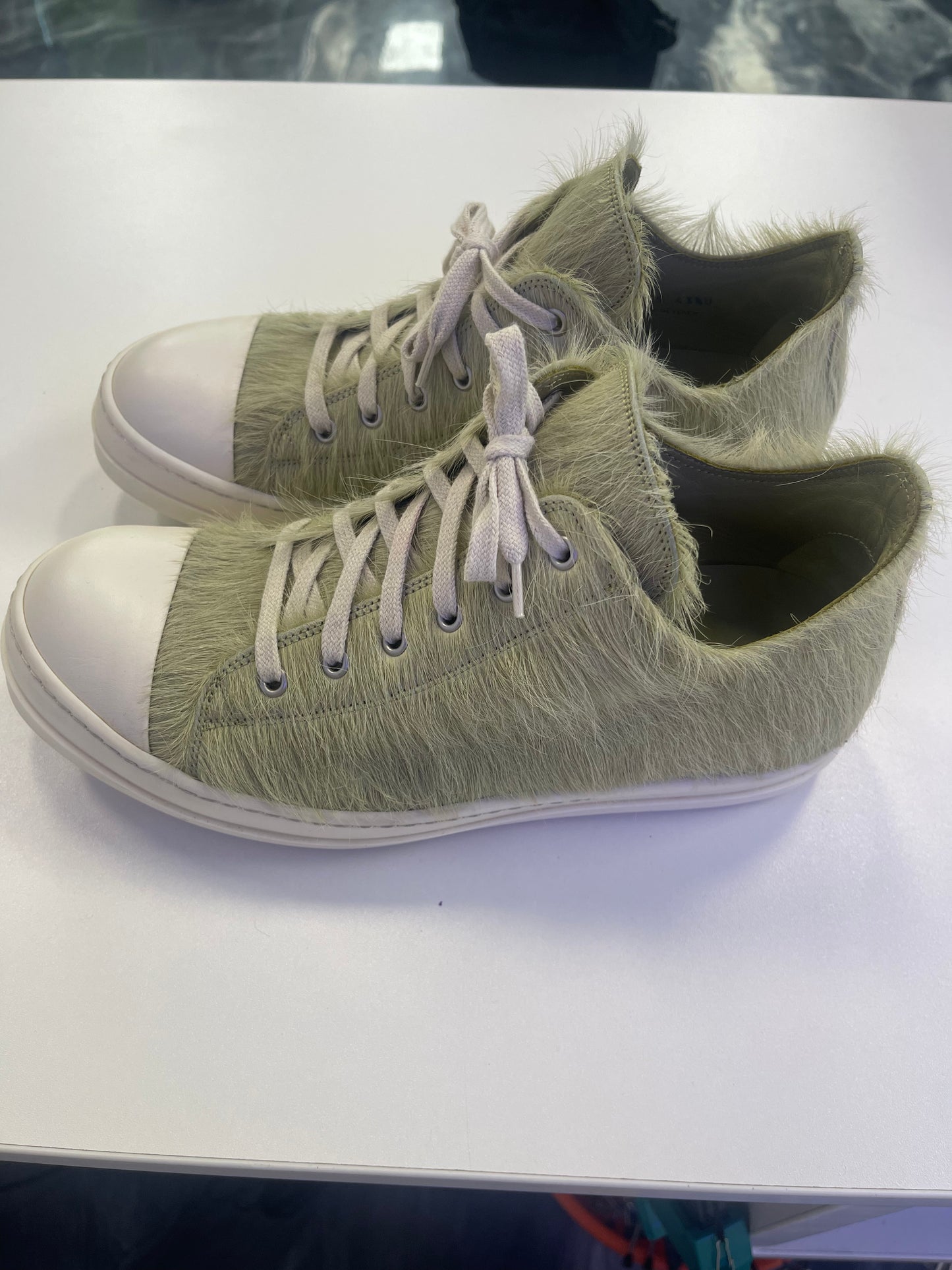 Rick Owens Long Hair Low Ramones in Dirty Acid (USED NO BOX)