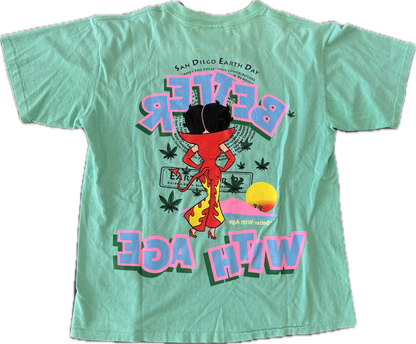 Better with age Boop tee teal
