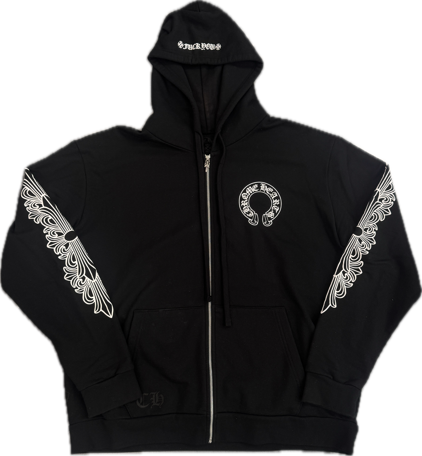 Chrome Hearts floral horseshoe zip up