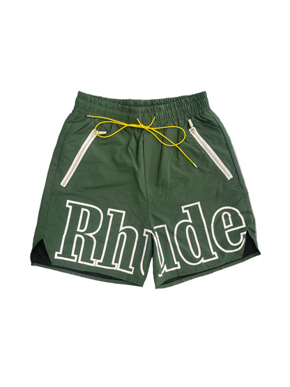 Rhude Forest Green Logo Shorts
