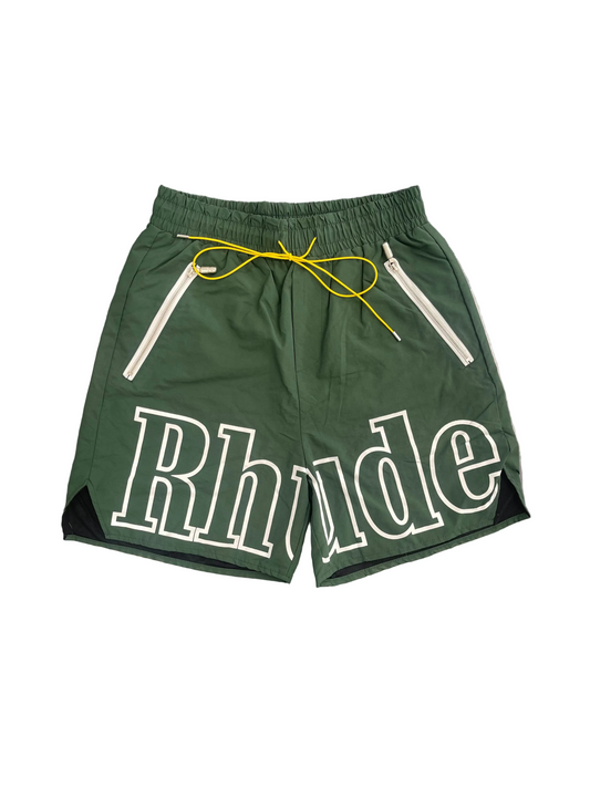 Rhude Forest Green Logo Shorts