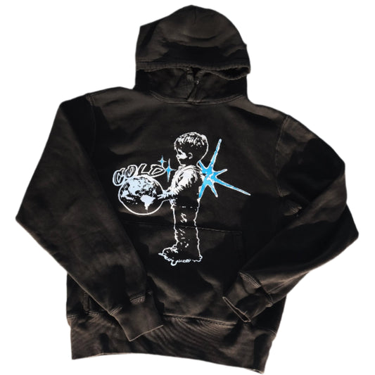 Cold Shoulder Cold World Hoodie Vintage Black