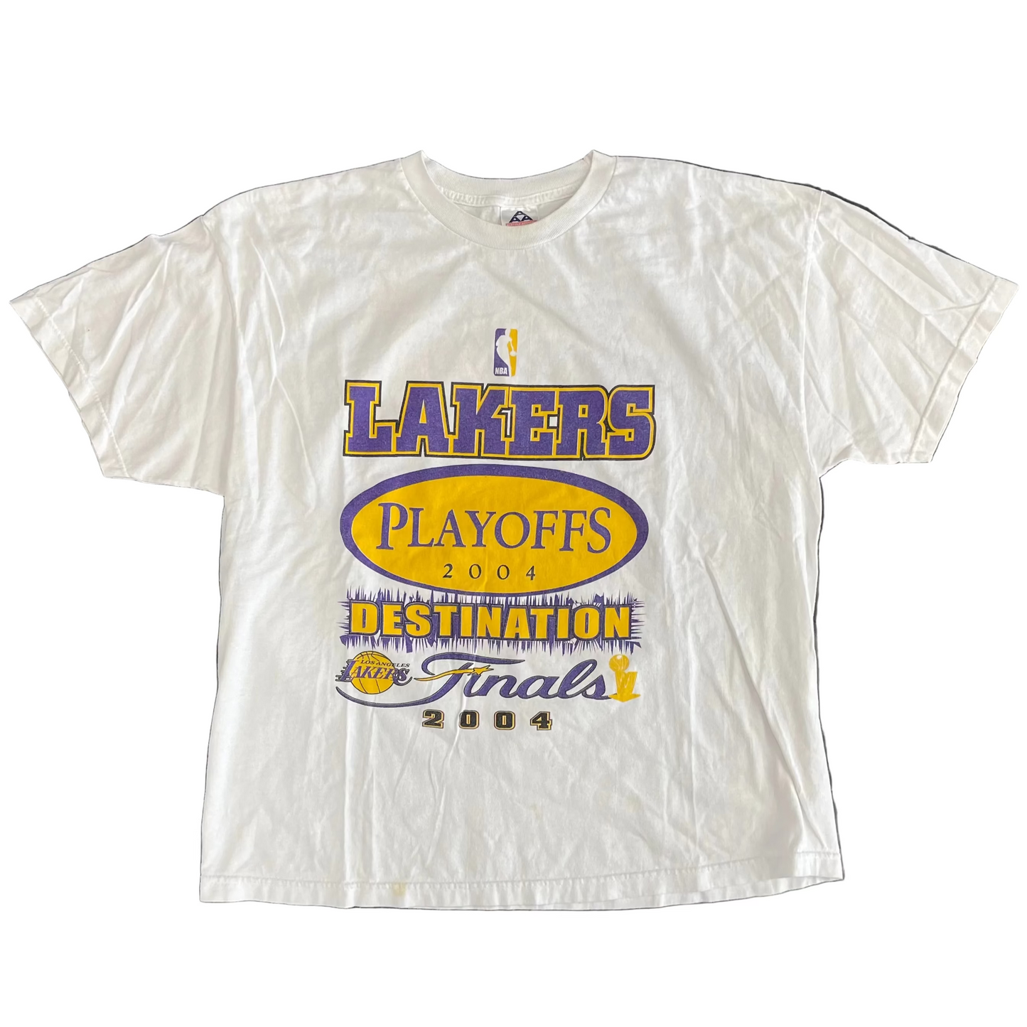 Vintage Lakers 2004 Playoff Tee White