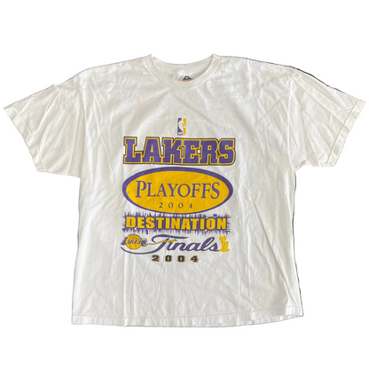 Vintage Lakers 2004 Playoff Tee White