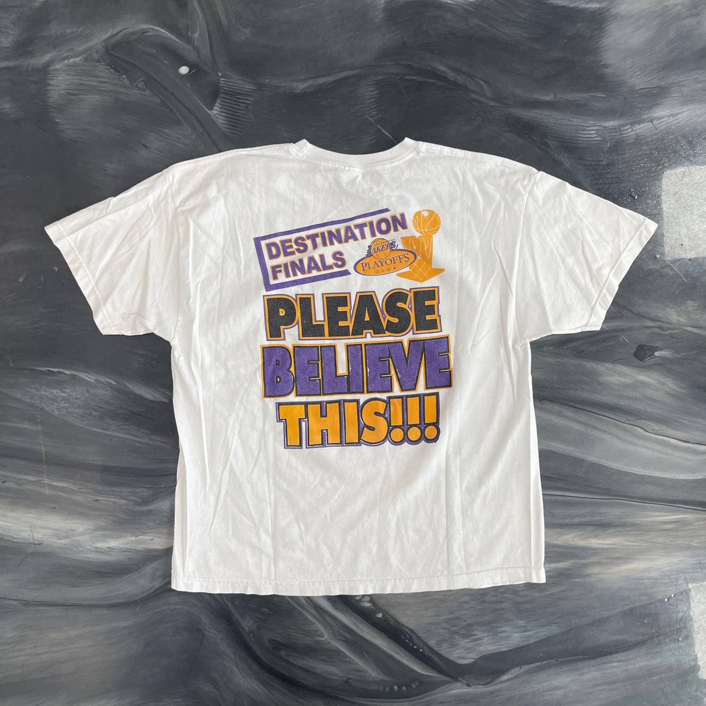Vintage Lakers 2004 Playoff Tee White